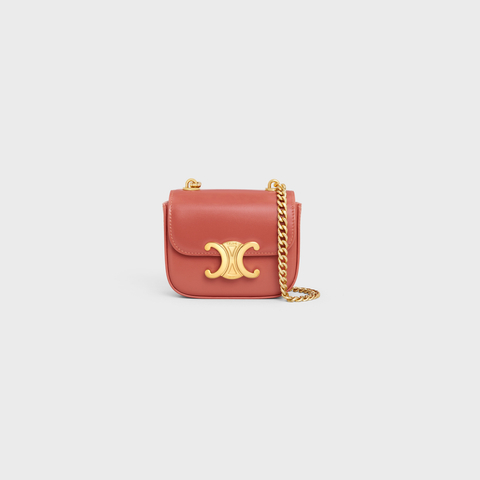 MINI CHAIN CLAUDE IN SHINY CALFSKIN RED CANYON - Image 1